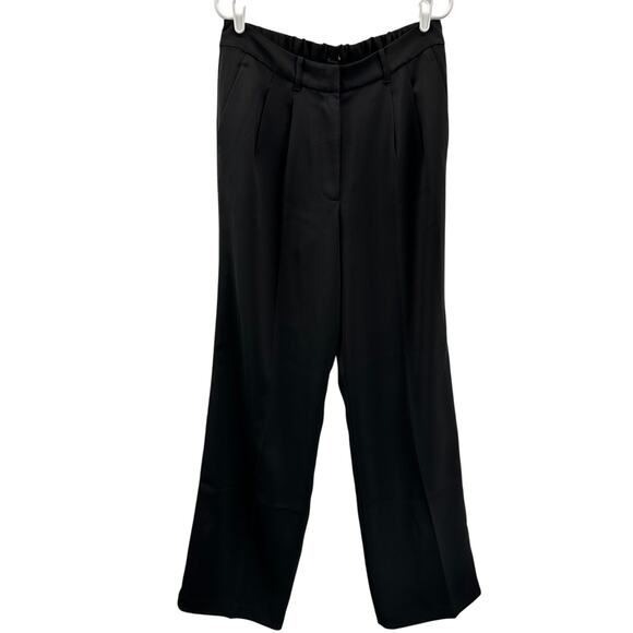 NWOT Quince Stretch Crepe Pleated Wide Leg Pants Black 14 - Picture 2 of 14